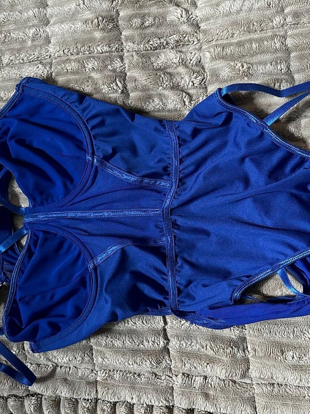 Navy Blue Strappy Cut-Out Teddy Bodysuit Lingerie, Size XL